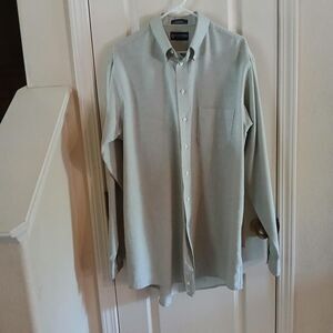 Stafford Performance Green Oxford Classic Button Down Dress Shirt 17 38-39